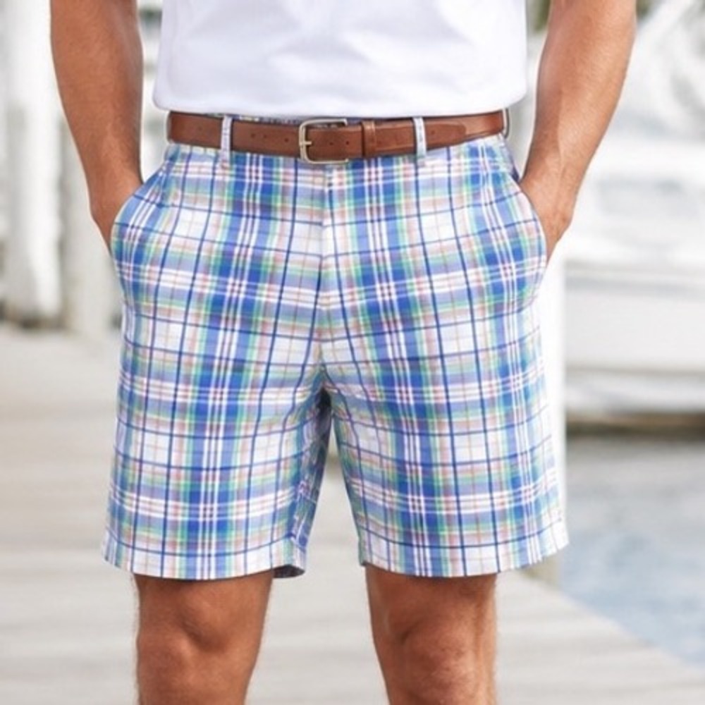 Vineyard Vines Breaker Short Blue Green Pink Plaid Preppy Coastal Resortwear 32